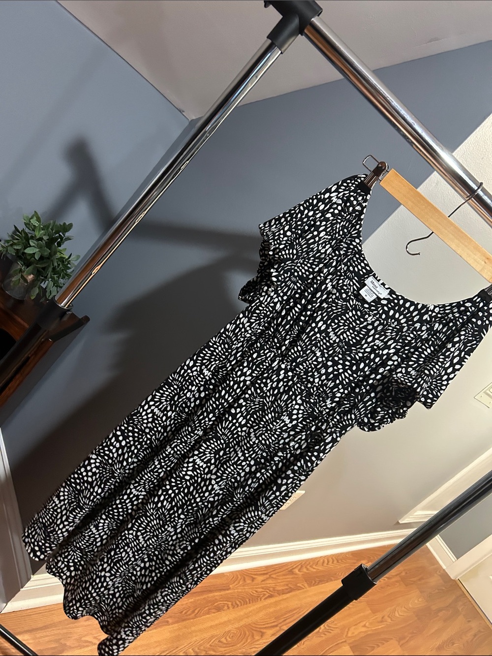 Women’s Black and White Printed Maternity dress size M